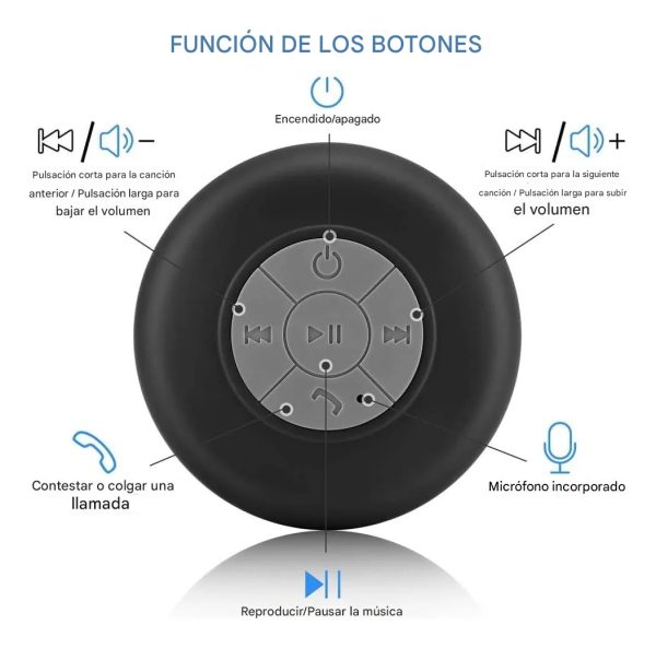 Parlante Bluetooth Para Usar En Ducha Baño Musica Auto Mf