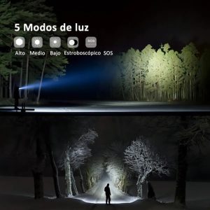 Linterna Recargable Led Unilamp Con Zoom 4000lm Usb 200m Camping: imagen 8