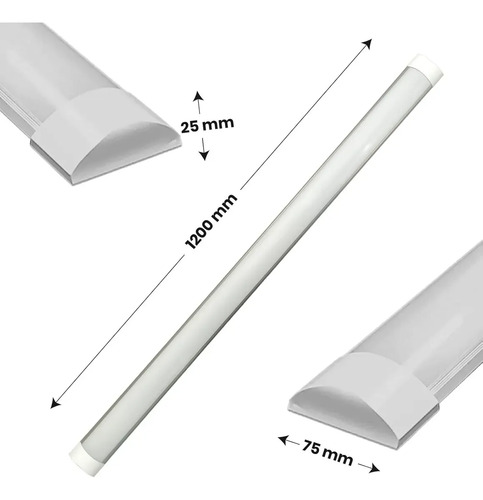 Tubo Led Ovalado Unilamp 60w 120cm Con Artefacto Integrado