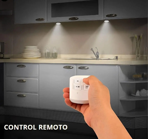 Set Lampara Inalámbrica Adhesivas Con Pilas C/control Remoto