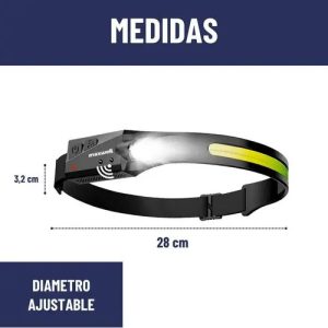 Linterna Frontal Luz Led Camping De Cabeza Para Minero Ultraligera Y Cómoda Alta Calidad Unilamp Blanco Negro: imagen 3
