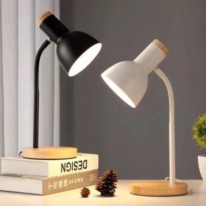 Lámpara De Mesa Flexible Base Madera Estilo Nórdico Hogar (C): imagen 4