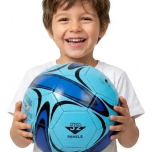 Pelota De Fútbol N°5 Simil Cuero Celeste | Cosida A Mano De Alta Precisión | Resistente Al Desgaste Y Abrasión | Ideal Niños Y Adultos | Entrenamiento Y Recreación Everest Azul-celeste: imagen 1