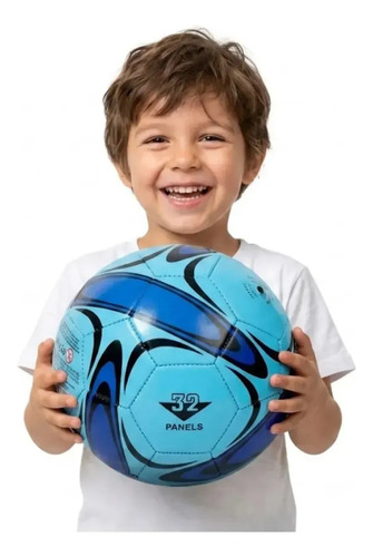 Pelota De Fútbol N°5 Simil Cuero Celeste | Cosida A Mano De Alta Precisión | Resistente Al Desgaste Y Abrasión | Ideal Niños Y Adultos | Entrenamiento Y Recreación Everest Azul-celeste