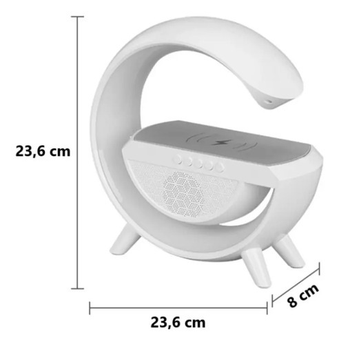 Lámpara Ambiente Con Cargador Inalámbrico De Mesa Bluetooth