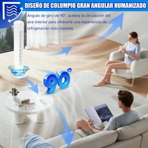 Ventilador De Torre Circulador Oscilante Portátil Silencioso: imagen 7