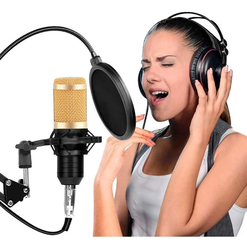 Pack De Microfono Con Condensador Y Soporte Podcast