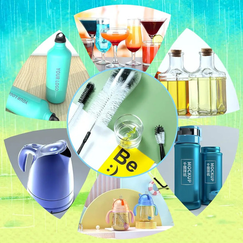 Cepillo De Limpieza Nylon Para Botellas O Vasos Set X 5 Pcs