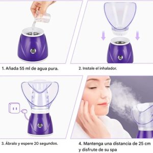 Vaporizador Facial Térmico Profesional | Limpieza Profunda De Poros, Acné Y Puntos Negros | Everest Función Aromaterapia Y Descongestivo | Apagado Automático | Piel Joven Y Sana: imagen 5