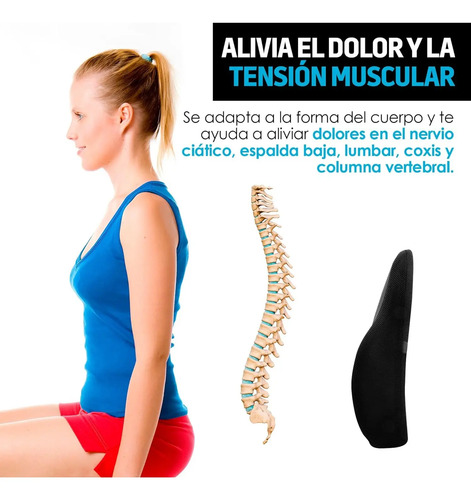 Cojin Almohadón De Soporte Lumbar De Espuma Viscoelástica Ev