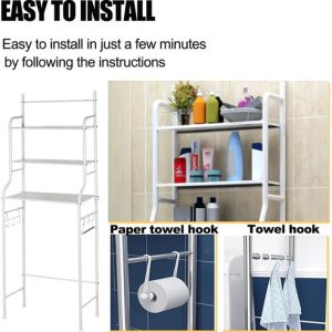 Estantes O Armario Mueble Organizador De Baño Inodoro Water Metal 3 Niveles De Estantes Impermeables Ahorrador De Espacio Alta Calidad Everest Blanco: imagen 5
