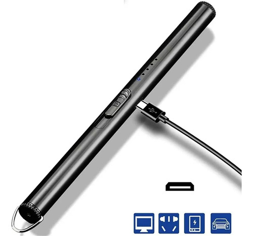 Encendedor Eléctrico Portatil Recargable Usb 16 Cm Largo