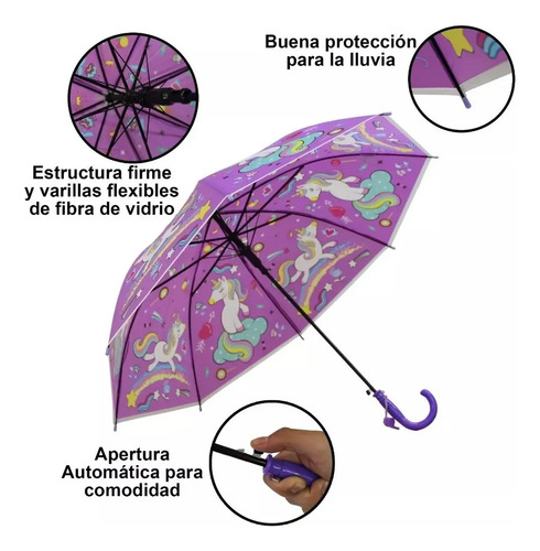 Paraguas Infantil Con Chifle Para Niños Diseños Para Lluvia