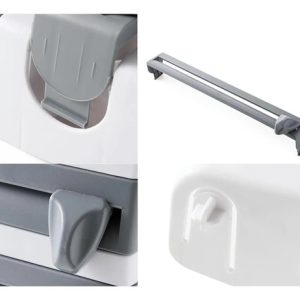 Porta Rollo 3 En 1 De Pared Para Cocina, Soporte Colgante Para Papel, Everest, Film Y Aluminio, Con Cortadores Integrados Y Organizador, Alta Calidad: imagen 4