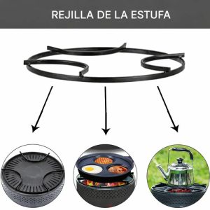 Parrilla Portátil De Carbón Para Interiores Y Exteriores, Barbacoa Compacta Sin Humo, Diseño Moderno, Black Mount, Ideal Para Casa, Balcón, Camping Y Reuniones Negro: imagen 2