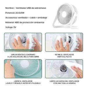 Ventilador Skyfan Desk Goldtech De Escritorio Cableado Usb: imagen 27