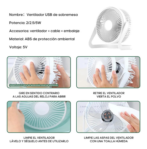 Ventilador Skyfan Desk Goldtech De Escritorio Cableado Usb