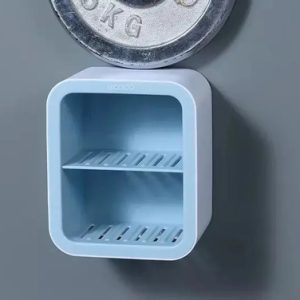 Jabonera Doble Piso Para Pared Con Drenaje Estante Para Baño: imagen 6