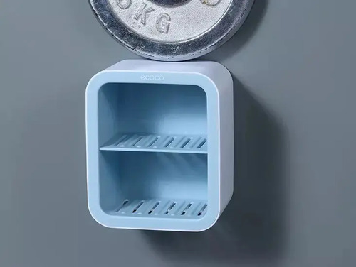Jabonera Doble Piso Para Pared Con Drenaje Estante Para Baño