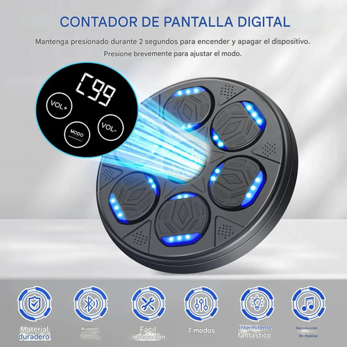 Máquina De Boxeo Para Niños Bt Negra Con Luz Y Sonido, Everest, Registra Hasta 5 Golpes Y 7 Niveles De Dificultad, Ideal Para Ejercitarse, Jugar Y Mejorar La Coordinación Divirtiéndose En Casa Negro