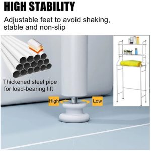 Estantes O Armario Mueble Organizador De Baño Inodoro Water Metal 3 Niveles De Estantes Impermeables Ahorrador De Espacio Alta Calidad Everest Blanco: imagen 4