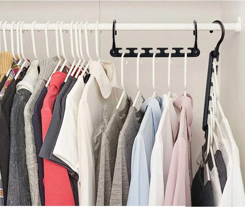 Set 2 Uni Organizador De Perchas De Plástico 5 En 1 Ropa (C)
