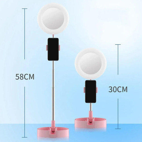 Espejo Plegable Doble Luz Led Usb/pilas Para Maquillaje
