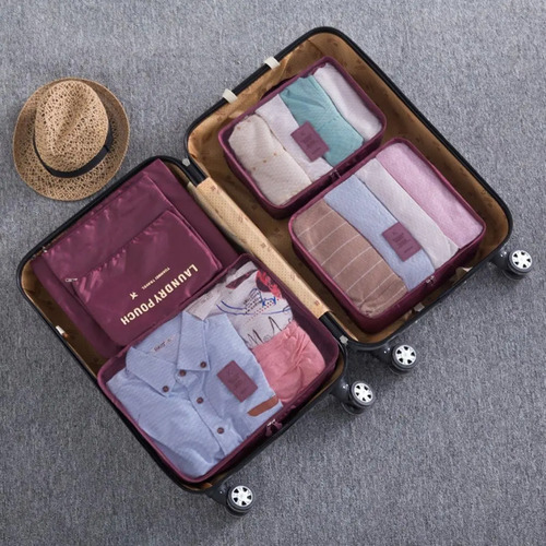 Set Organizador De Valija Para Viajes Impermeable X 6 Piezas