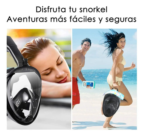 Mascara De Buceo Profesional Snorkel Cubre Cara Completa (C)