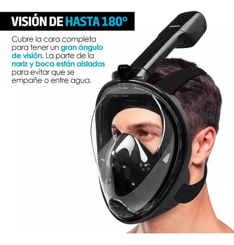 Mascara De Buceo Profesional Snorkel Cubre Cara Completa (C)