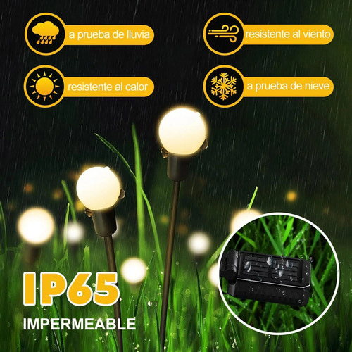 Luces Solares De Luciérnaga Impermeables Con 6 Led Jardín