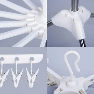Tendedero Vertical Plegable 3 Niveles Giratorio Plegable Alto Para Interior O Exterior Alta Calidad Everest Blanco: imagen 5
