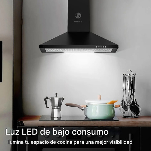 Extractor Campana D Cocina Goldtech Silencioso 3 Velocidades
