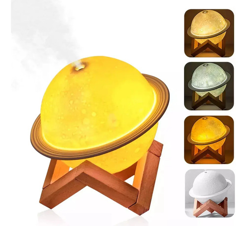 Humidificador Difusor Con Forma De Planeta Led Aromatizador