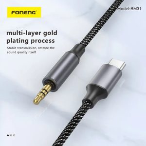 Cable De Audio 3.5mm Bm31 1mt Trenzado/metalico Foneng (C): imagen 9