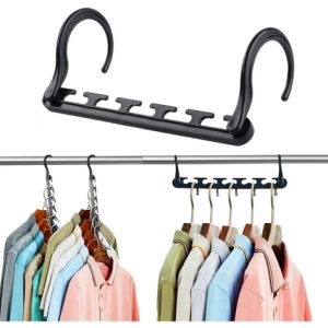 Set 2 Uni Organizador De Perchas De Plástico 5 En 1 Ropa (C): imagen 1