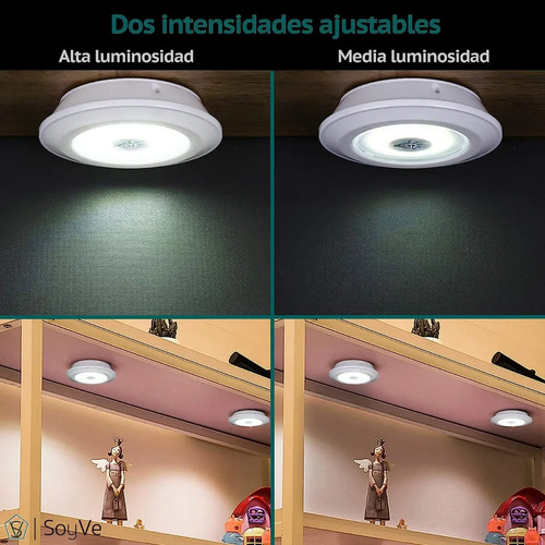 Set Lampara Inalámbrica Adhesivas Con Pilas C/control Remoto