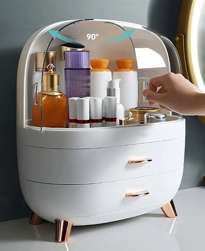 Organizador Cosméticos Plástico Acrílico 5 Compartimentos Blanco