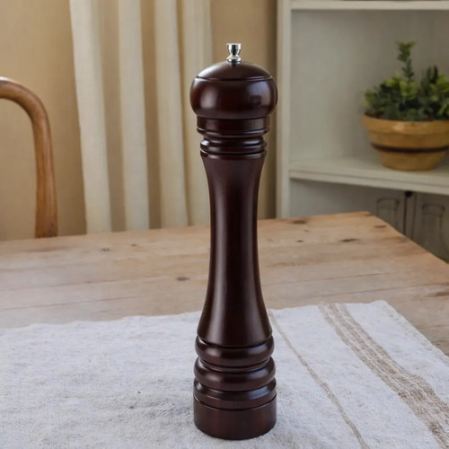 Molinillo Multifuncional De Pimienta En Madera Altura 21 Cm