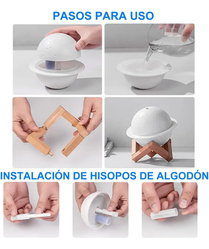 Humidificador Difusor Con Forma De Planeta Led Aromatizador