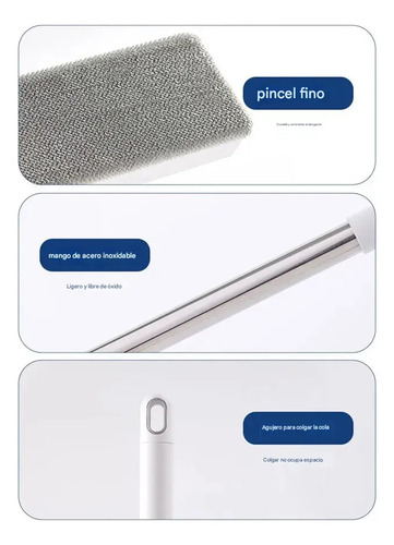 Cepillo Lampazo Limpiador Para Ventanas Profesional Portatil Blanco