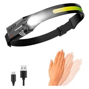 Linterna Frontal Luz Led Camping De Cabeza Para Minero Ultraligera Y Cómoda Alta Calidad Unilamp Blanco Negro: imagen 1