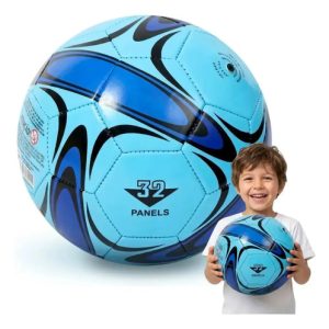 Pelota De Fútbol N°5 Simil Cuero Celeste | Cosida A Mano De Alta Precisión | Resistente Al Desgaste Y Abrasión | Ideal Niños Y Adultos | Entrenamiento Y Recreación Everest Azul-celeste: imagen 6