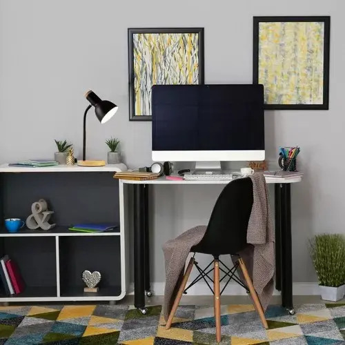 Lámpara De Mesa Flexible Base Madera Estilo Nórdico Hogar (C)