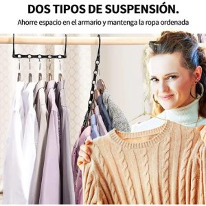 Set 2 Uni Organizador De Perchas De Plástico 5 En 1 Ropa (C): imagen 6