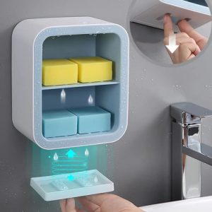 Jabonera Doble Piso Para Pared Con Drenaje Estante Para Baño: imagen 7