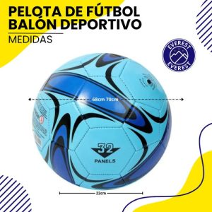 Pelota De Fútbol N°5 Simil Cuero Celeste | Cosida A Mano De Alta Precisión | Resistente Al Desgaste Y Abrasión | Ideal Niños Y Adultos | Entrenamiento Y Recreación Everest Azul-celeste: imagen 8