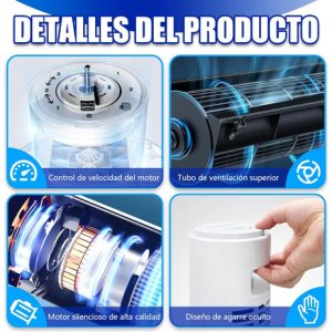 Ventilador De Torre Circulador Oscilante Portátil Silencioso: imagen 9