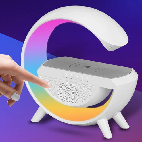 Lámpara Ambiente Con Cargador Inalámbrico De Mesa Bluetooth