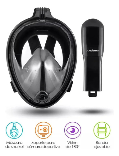 Mascara De Buceo Profesional Snorkel Cubre Cara Completa (C)